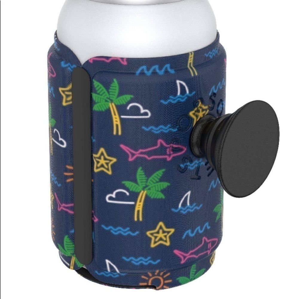 ‎Neon tropical pop socket can coozie D26